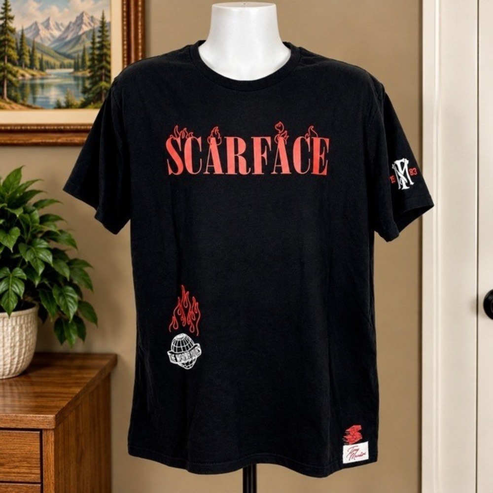 Scarface Tony Montana The World Is Yours Black Graphic Tee Men's XL
